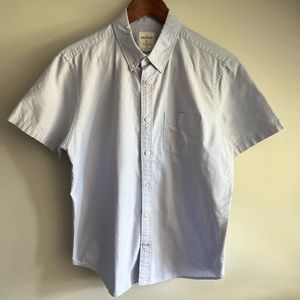 Gap Short Sleeve Button Down Shirt | The Modern Oxford | Blue | Large